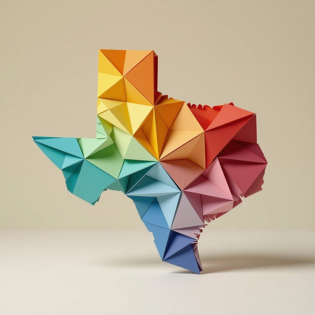 Texas Origami in Vibrant Colors