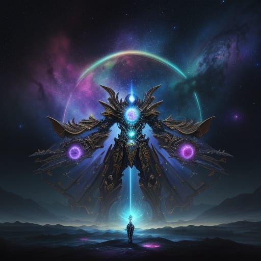 Cosmic Sculptor Creates Nebula: Epic Fantasy Art