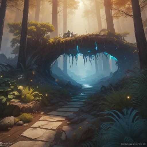 Android Bird Feeds Kangaroo Pups: Fantasy Concept Art