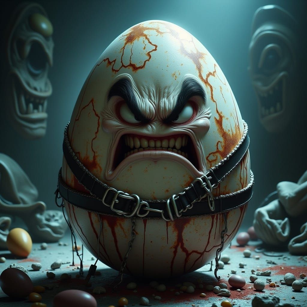 The Joker as Angry Egg in Arkham Asylum