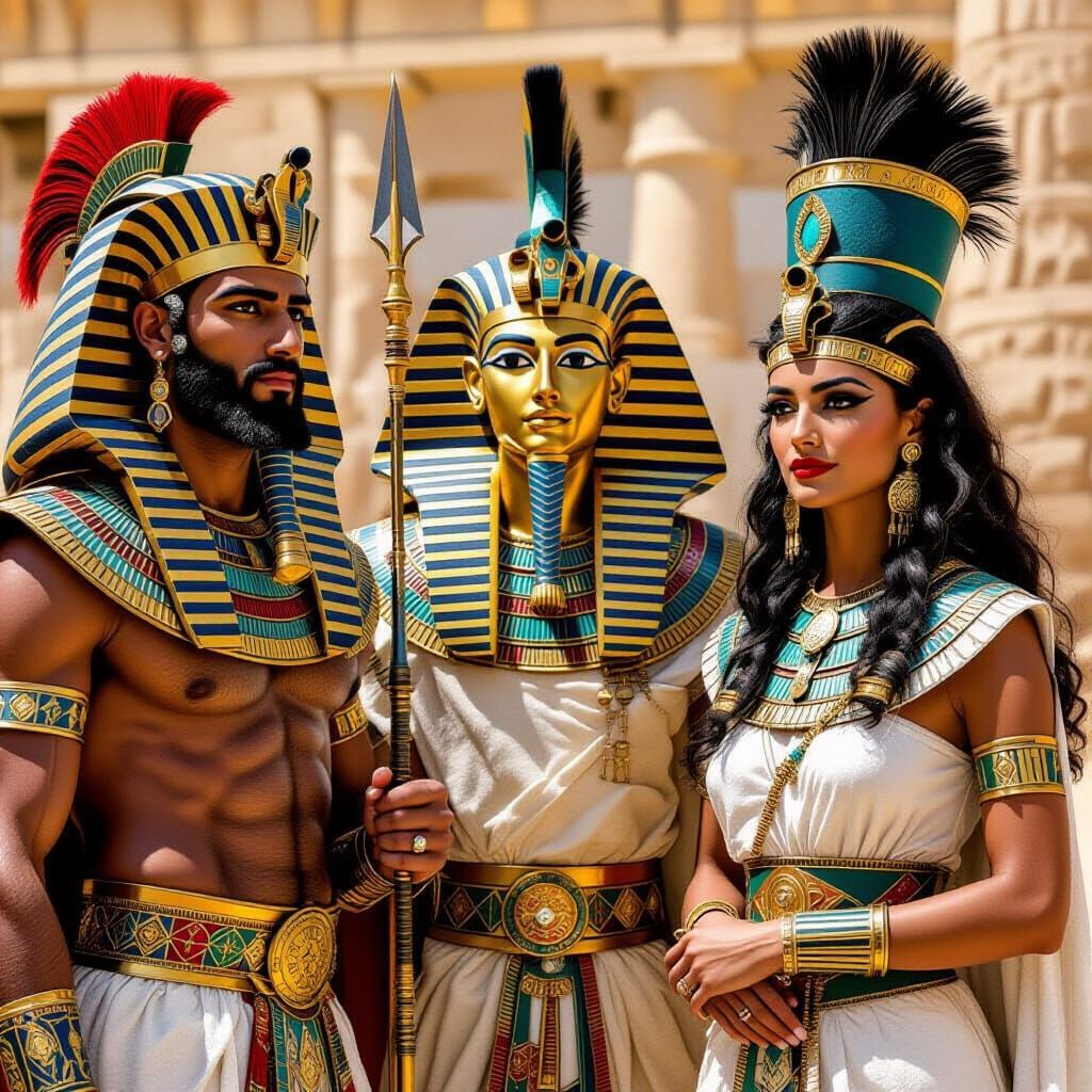 HD Image of Egyptian Gods and Royalty
