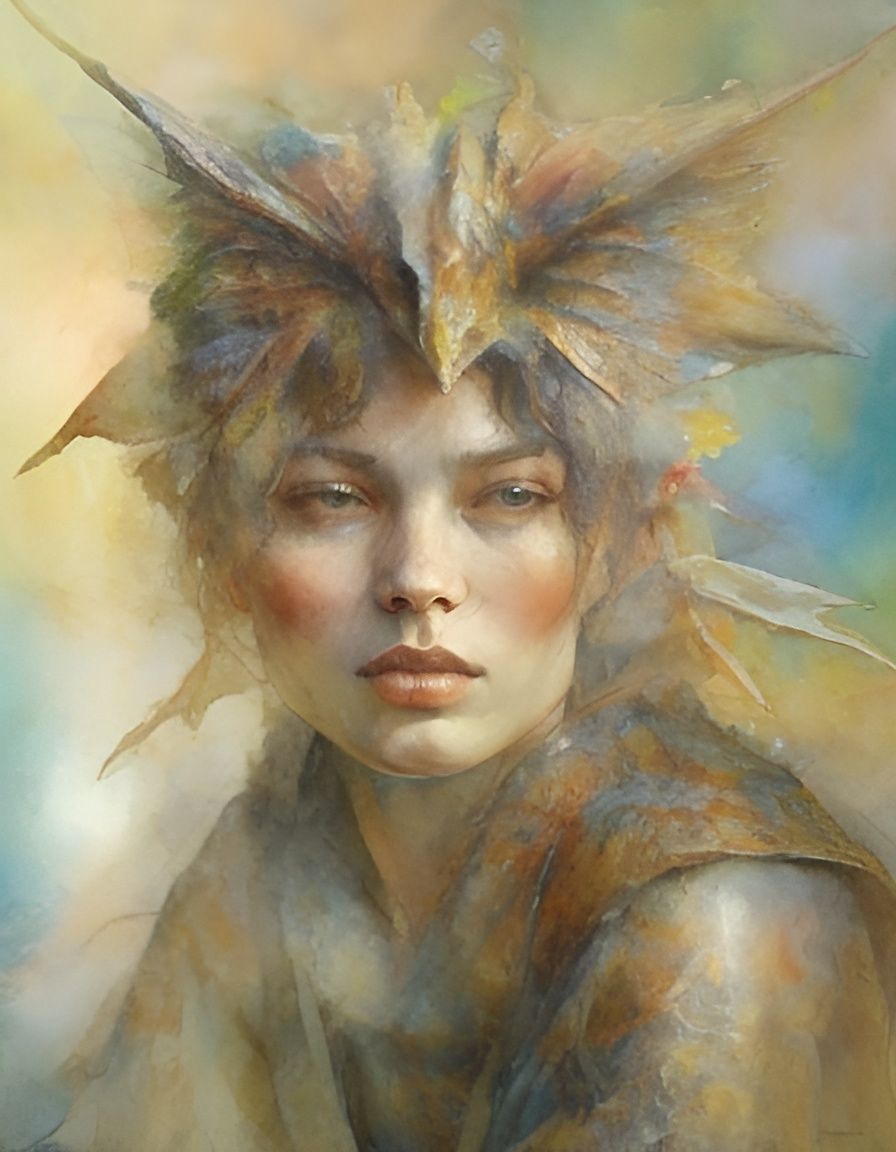 Abstract Portrait of Fary in Sfumato Oil Style