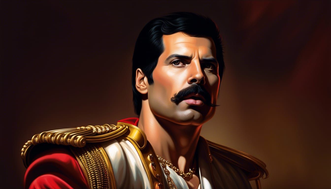 Imposing Photorealistic Portrait of Freddie Mercury