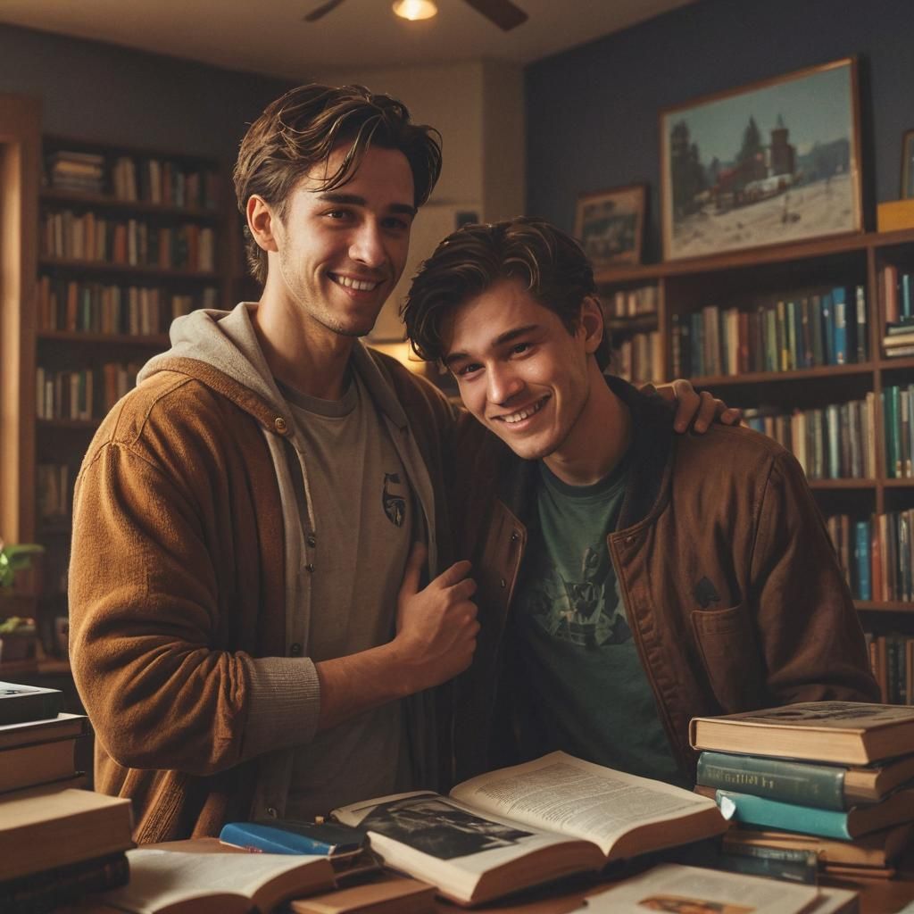 Cozy College Embrace: Vibrant Splash Art Concept