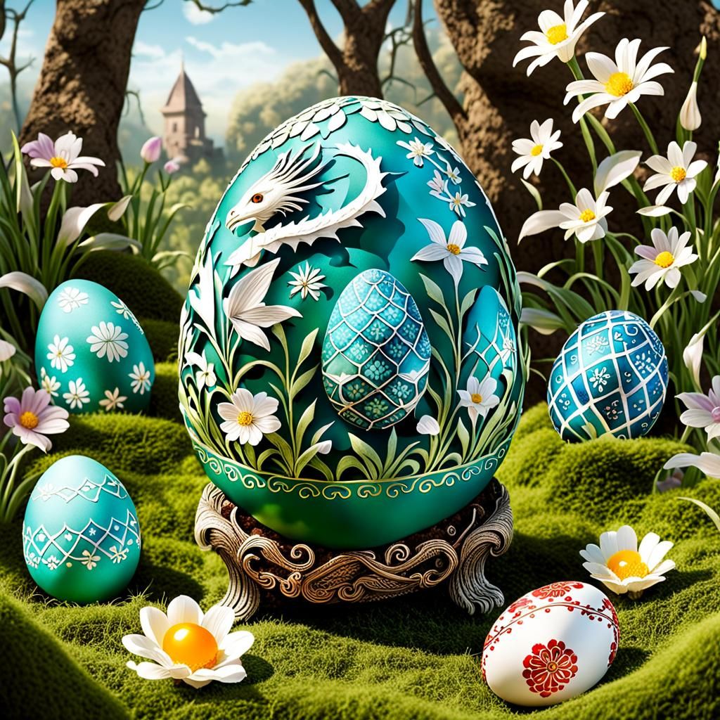 Enchanted Garden: Dragons Crafting Magical Easter Eggs