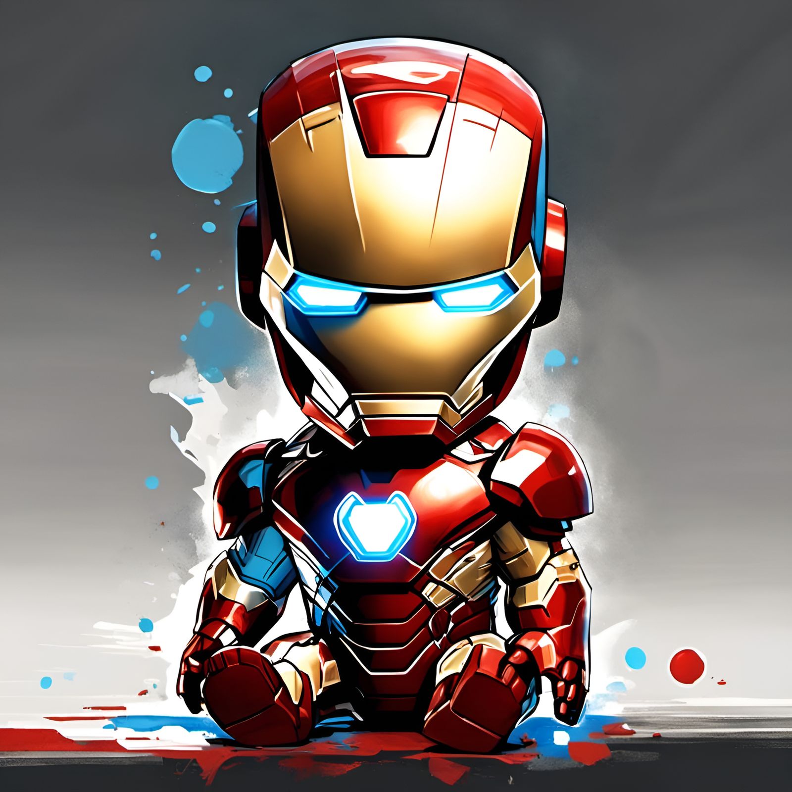 Chibi Iron Man and Captain America Toddlers