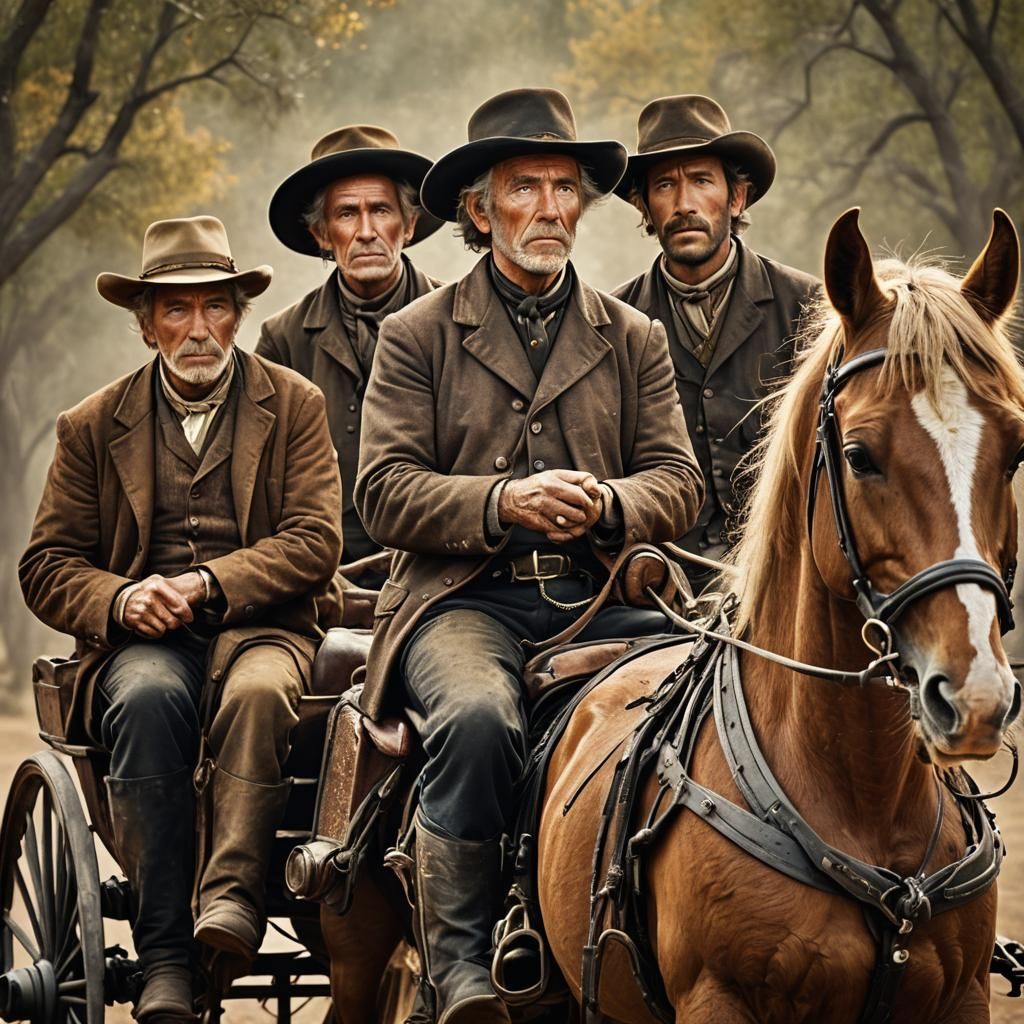 Old Western Stagecoach Portrait in Golden Light