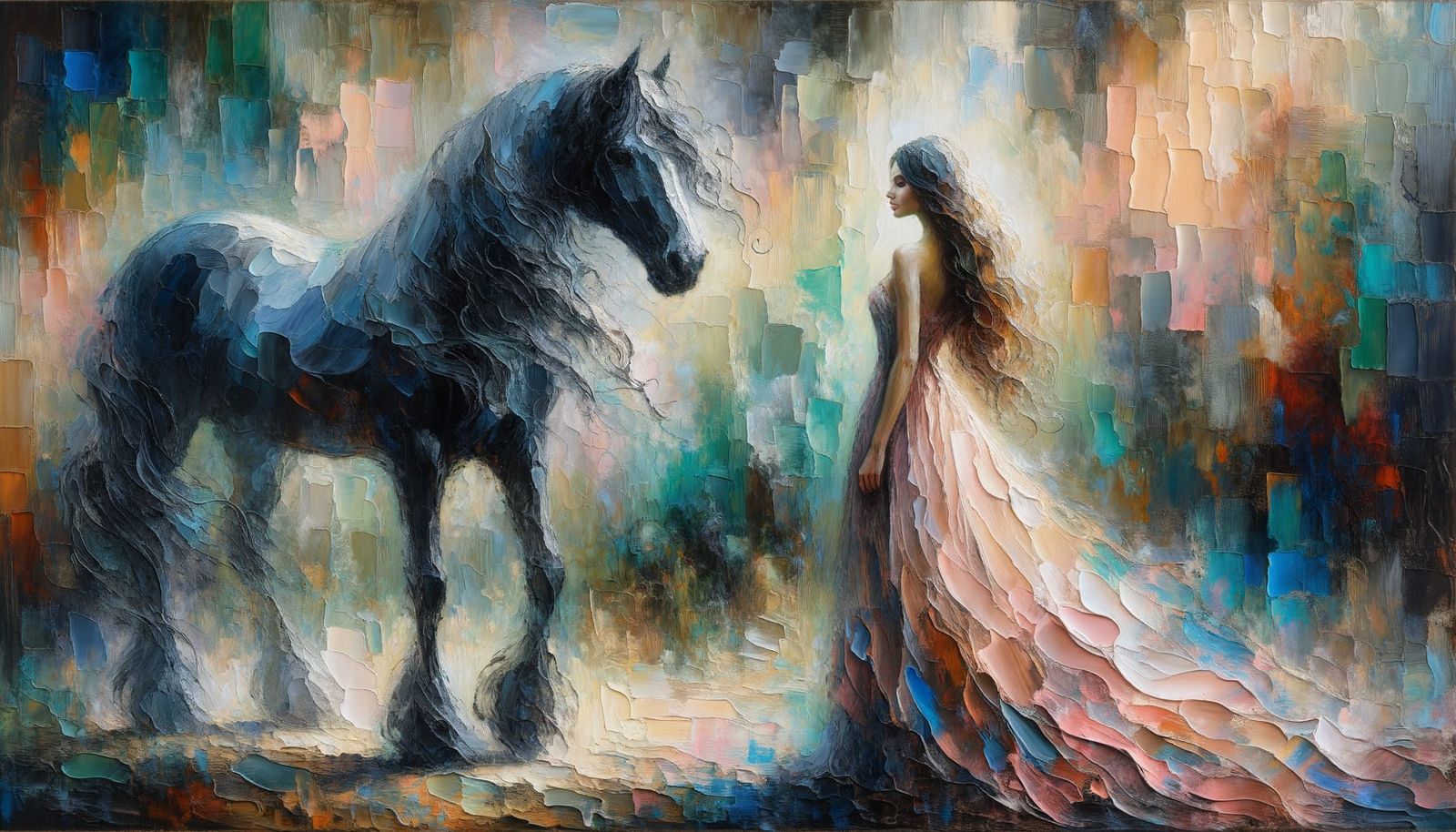 Ethereal Companions: A Romantic Impressionist Portrait