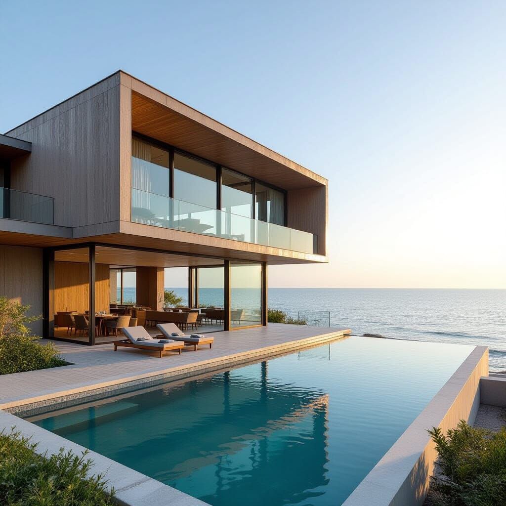 Modernist Seaside Resort of Wood and Glass