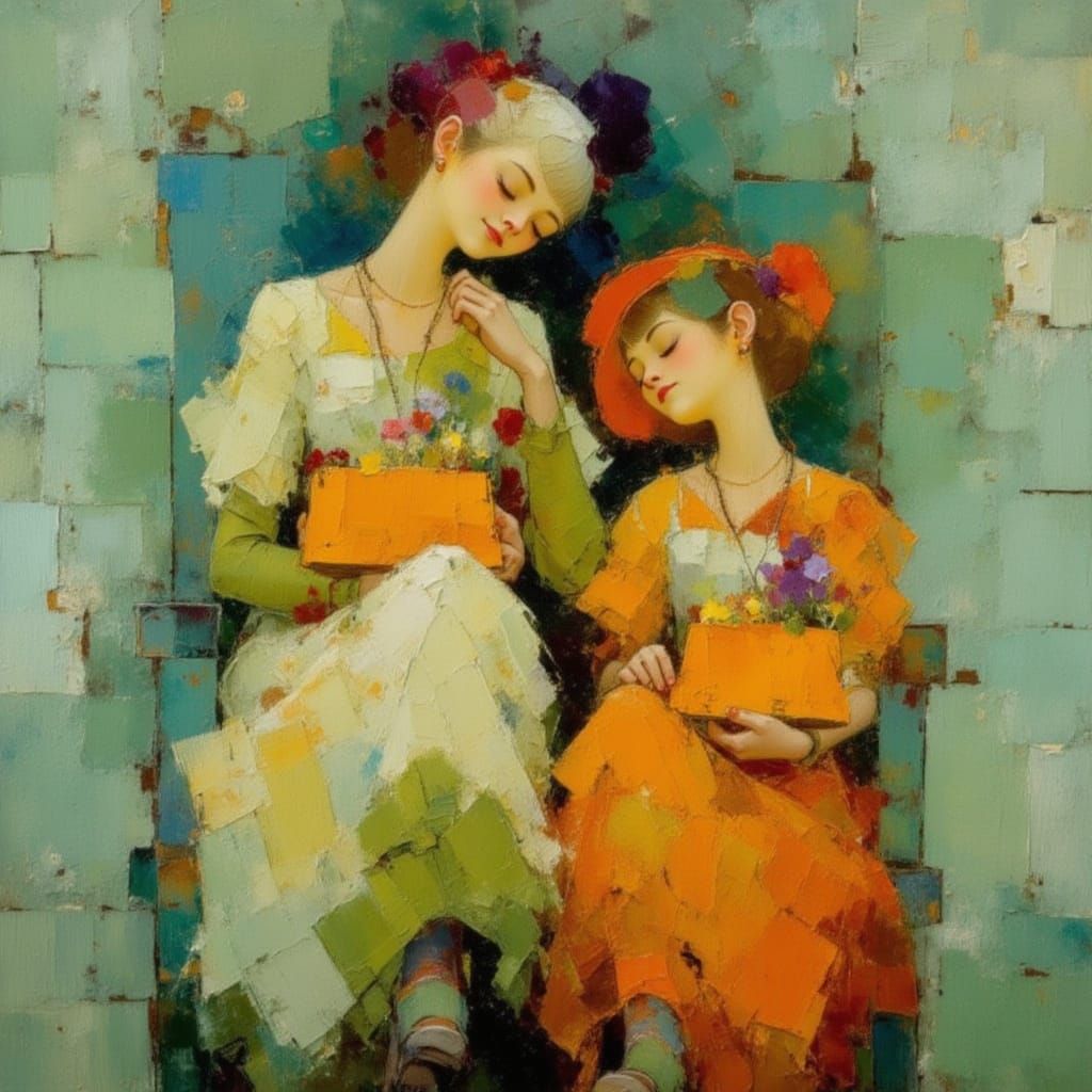 Earthly Bond in Vibrant Impressionist Style