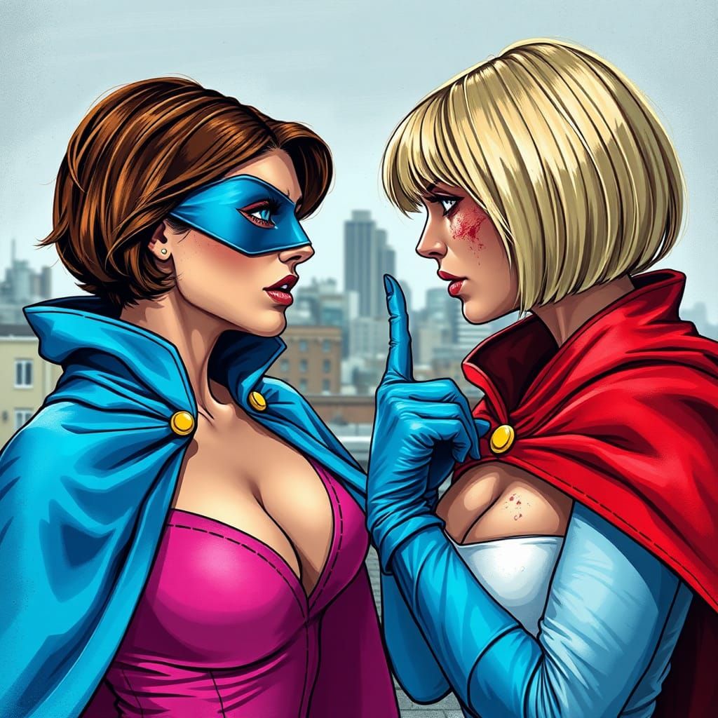 Rooftop Showdown: Graffiti Art of Two Women