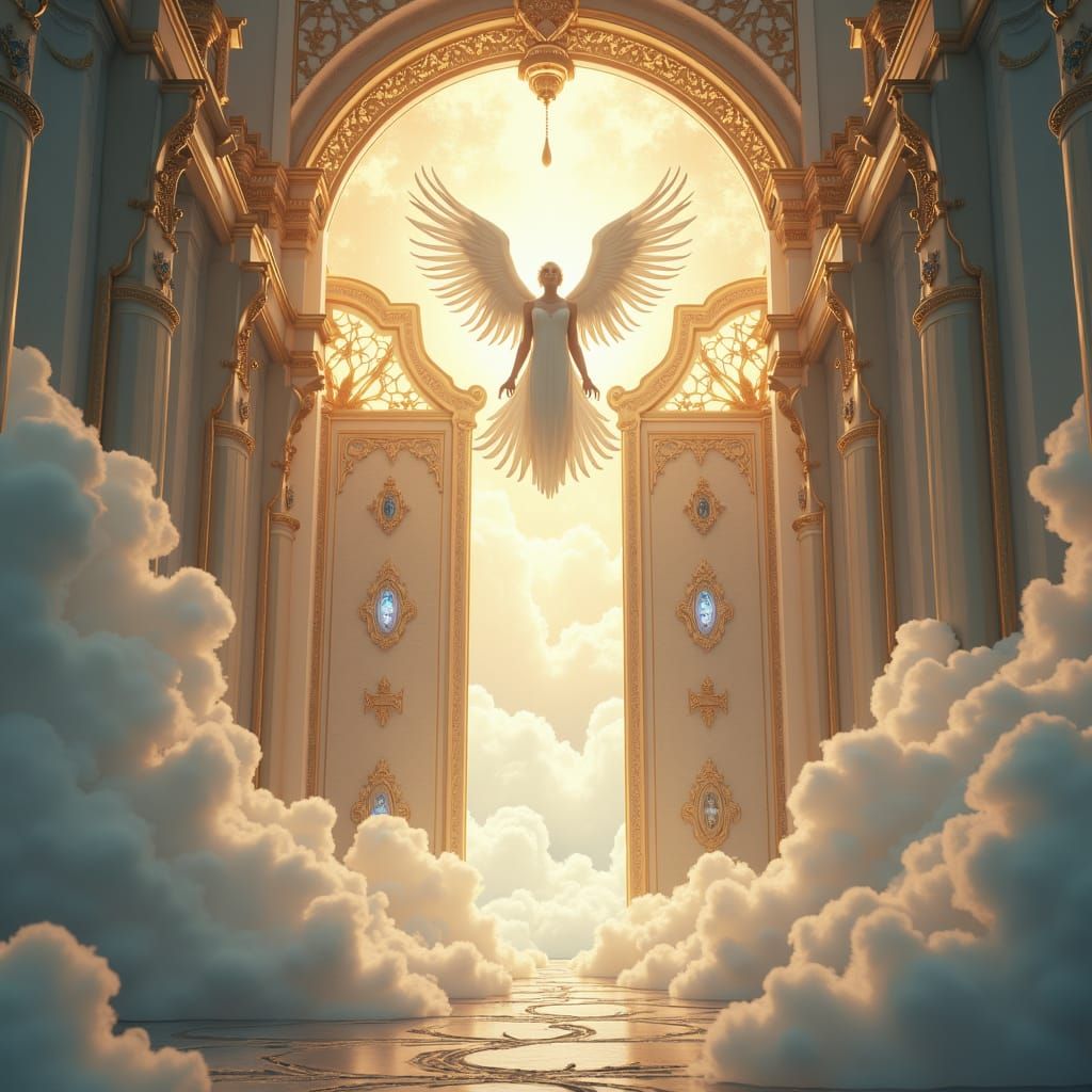Heaven's Gate: Angelic Beings in Flight
