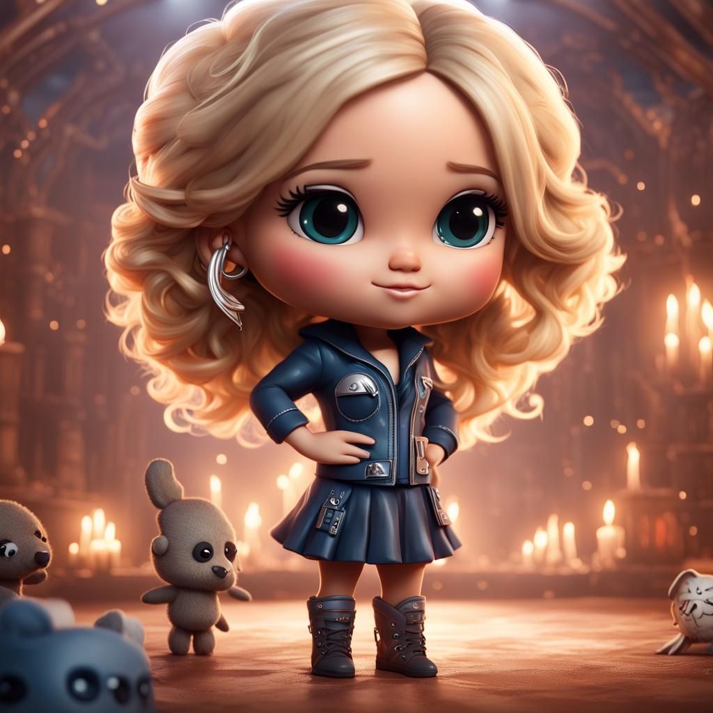 Hyperrealistic Chibi Carrie Underwood Art