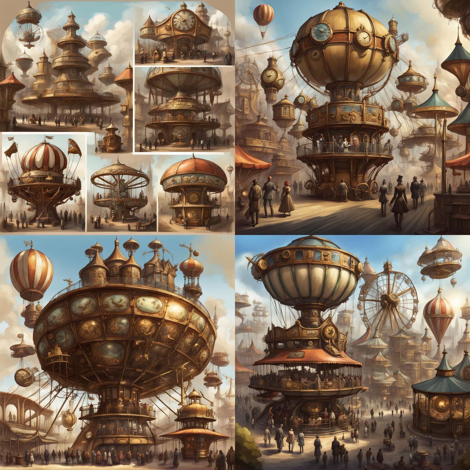 Steampunk Theme Park Concept Art