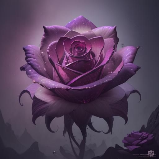 Diamond Rose Flower: Detailed Matte Painting