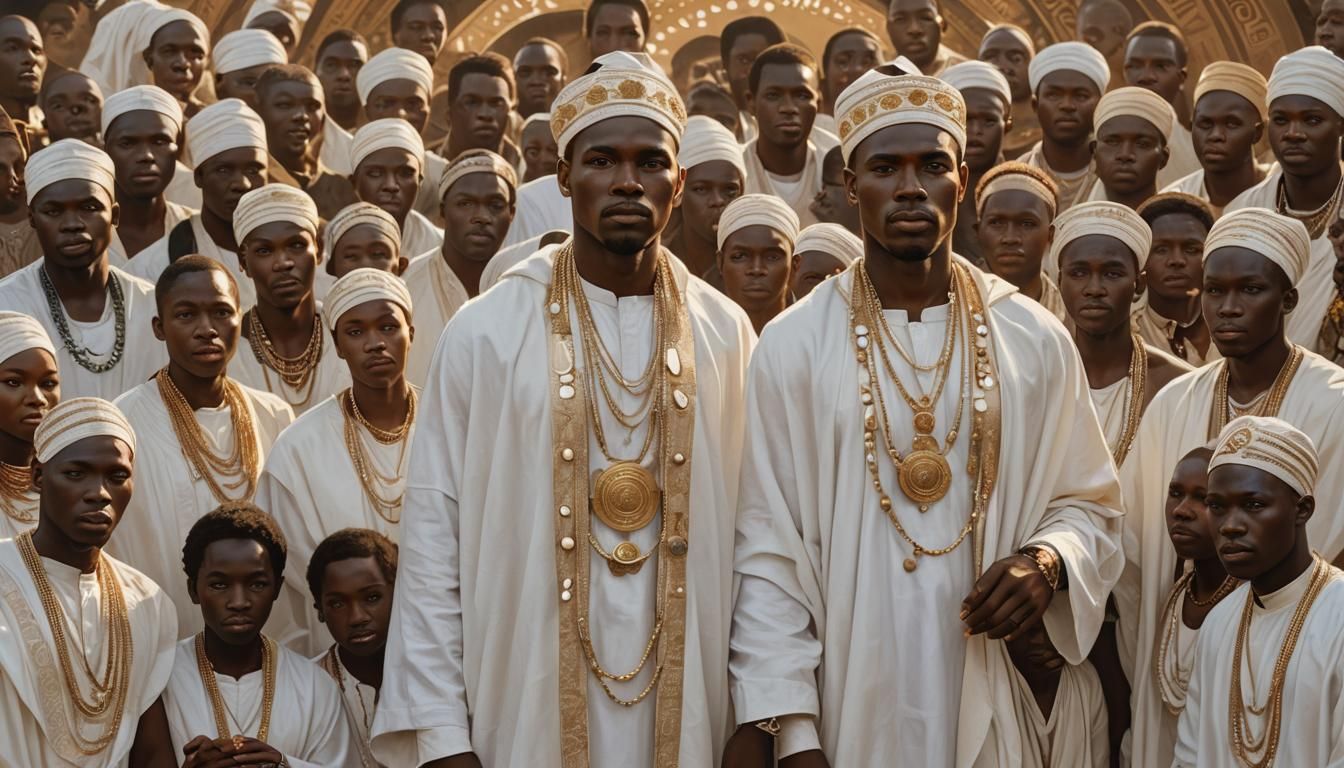 African Yoruba Man Portrait in Golden Hour Lighting