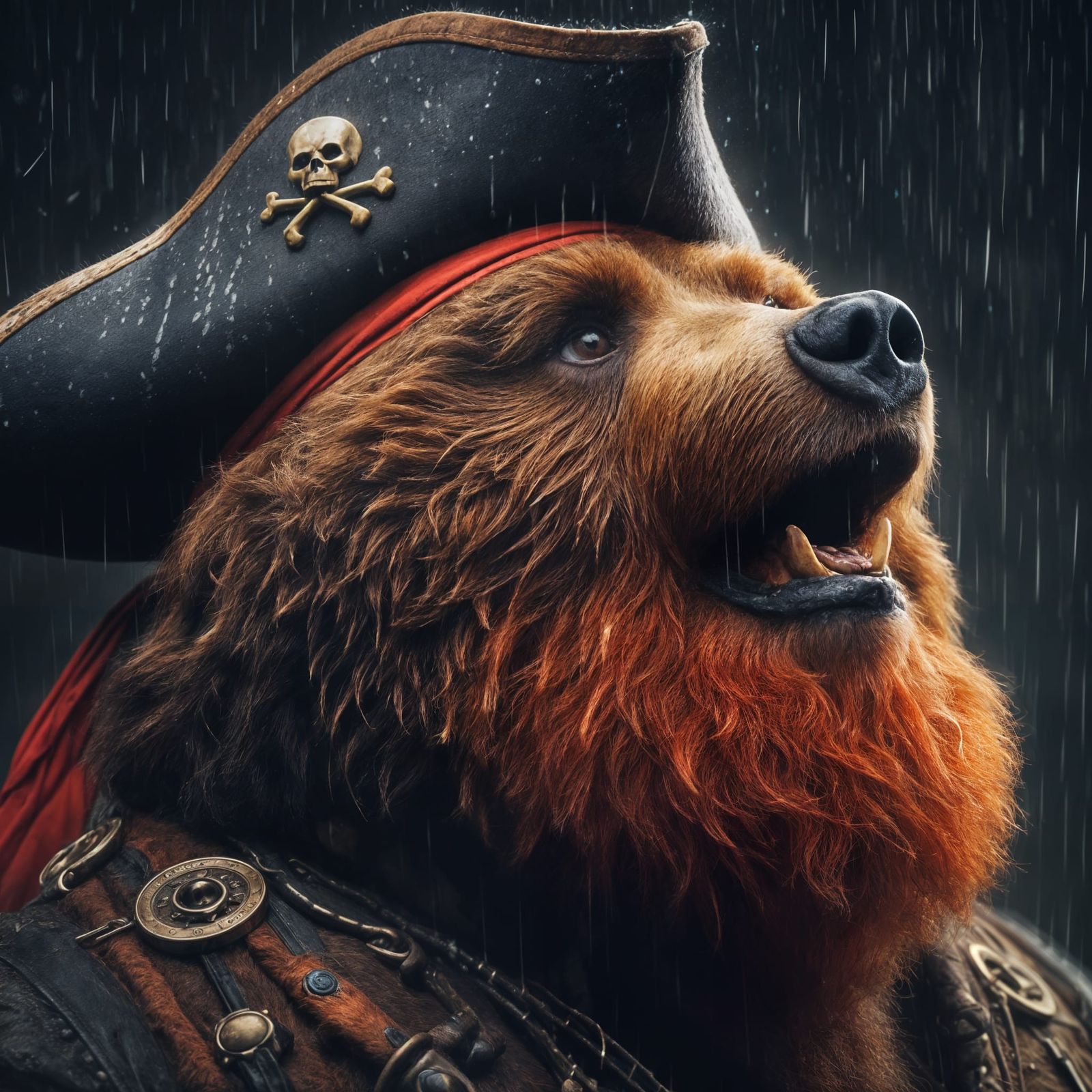 Kodiak Bear Pirate in Heavy Metal Style