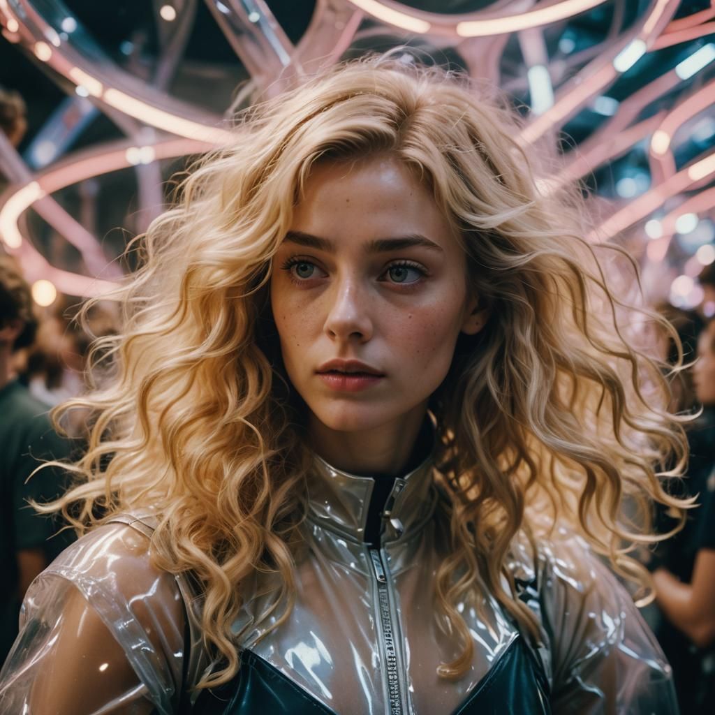 Blonde Fairy in Spaceship: Cinematic Film Still