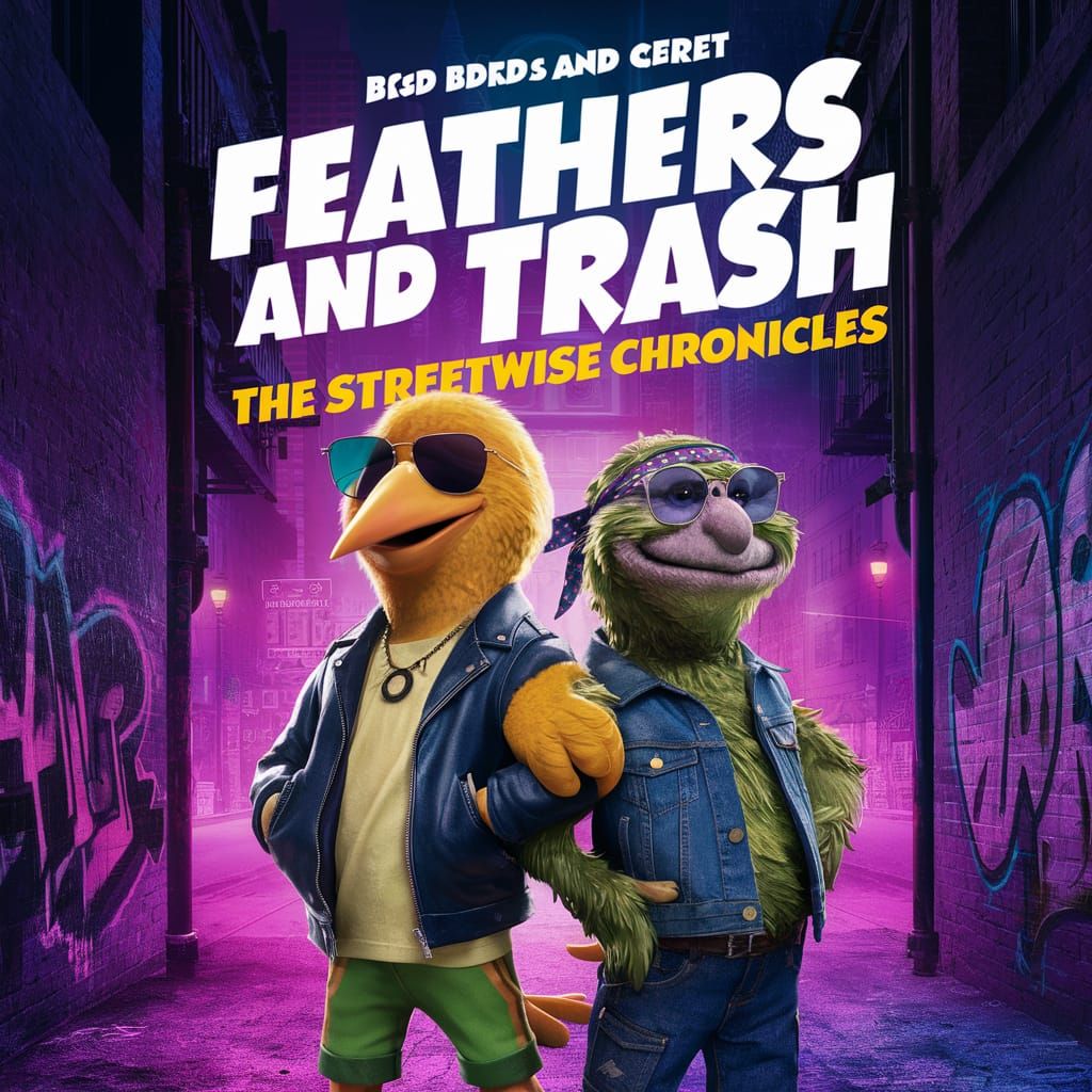 Big Bird and Oscar the Grouch: 1980s Movie Poster