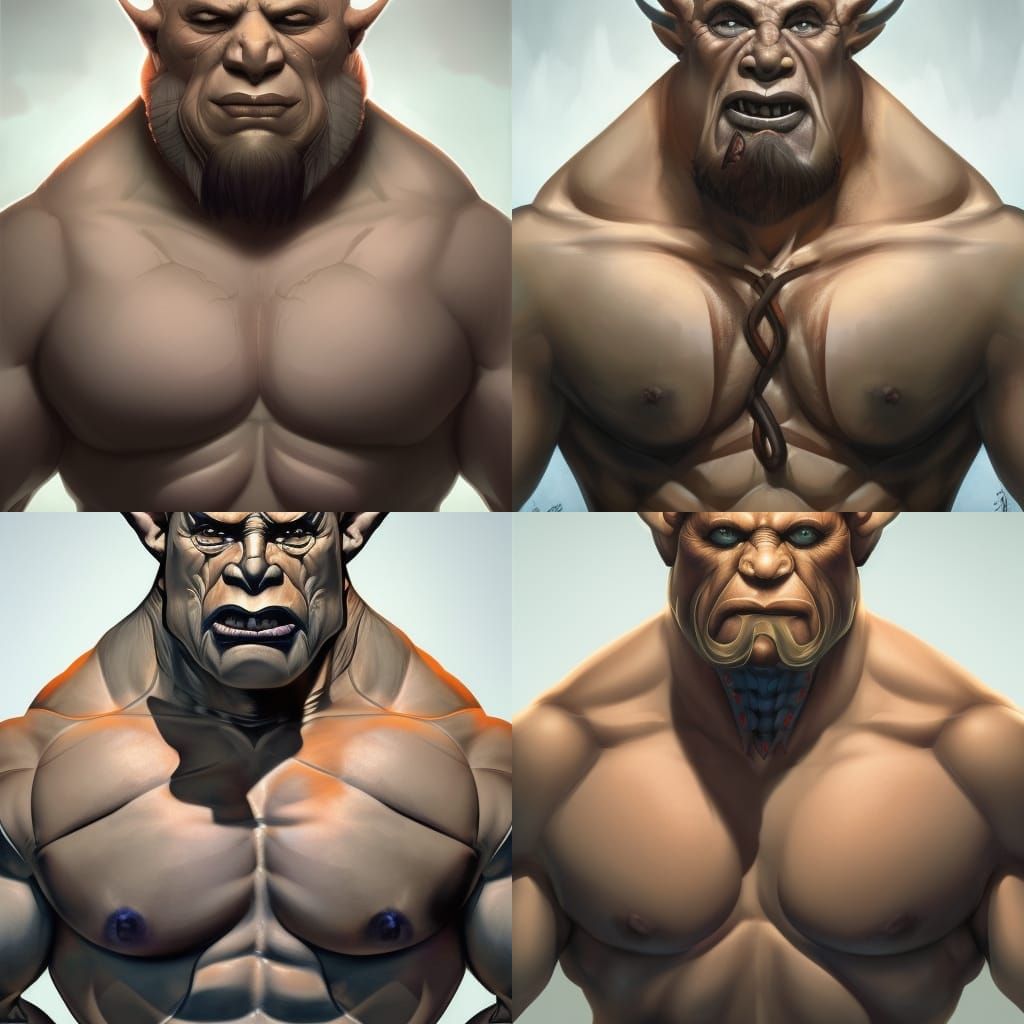 Muscular Orc Full Body Portrait in 8K Resolution