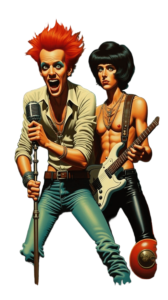 Punk Rock Iconography: The Pistols in a Dark, Moody Club Sce...