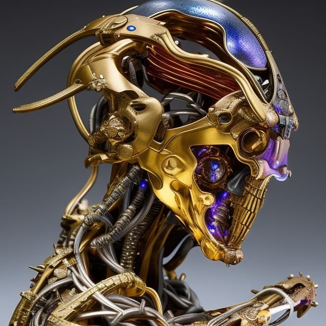 Cinematic Bust Portrait of Phyrexian Droid