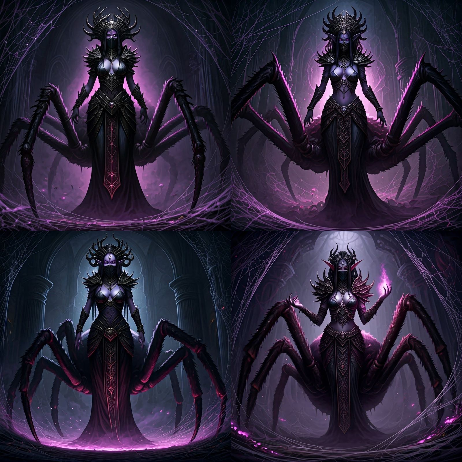 Drider Priestess of Divine Dread in Dark Fantasy