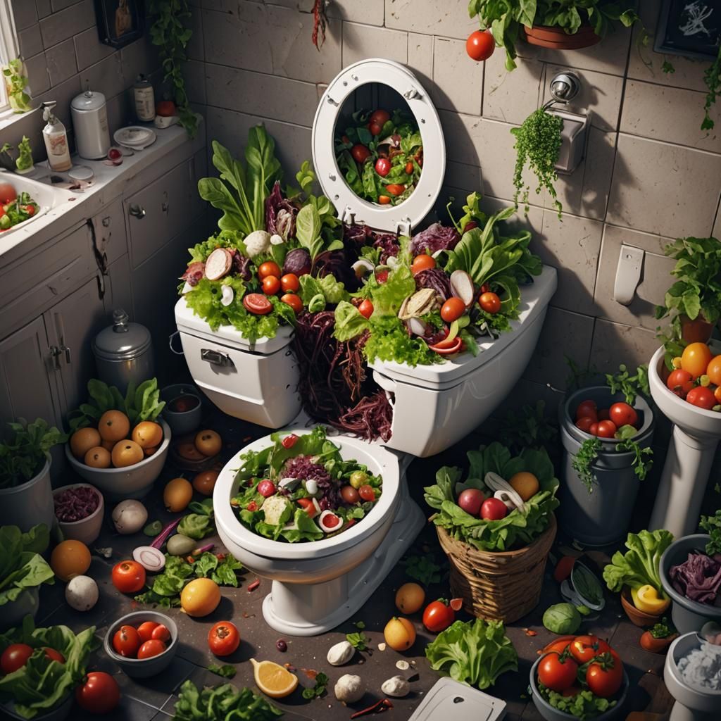 Fantastical Toilet Scene in Detailed Matte Painting