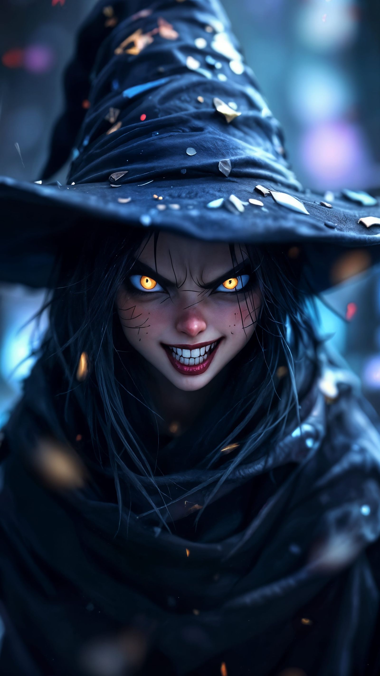 Cute Anime Witch with 'Rawr' Face, 3D Art