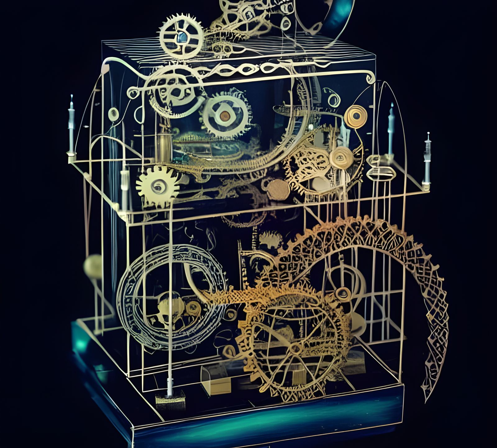Steampunk Music Box: Intricate Mechanical Design