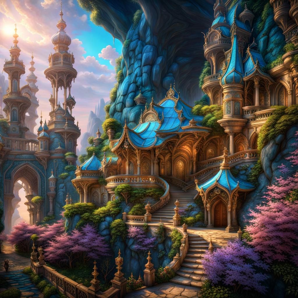 Ornate Fantasy Realm Video Game Cutscene