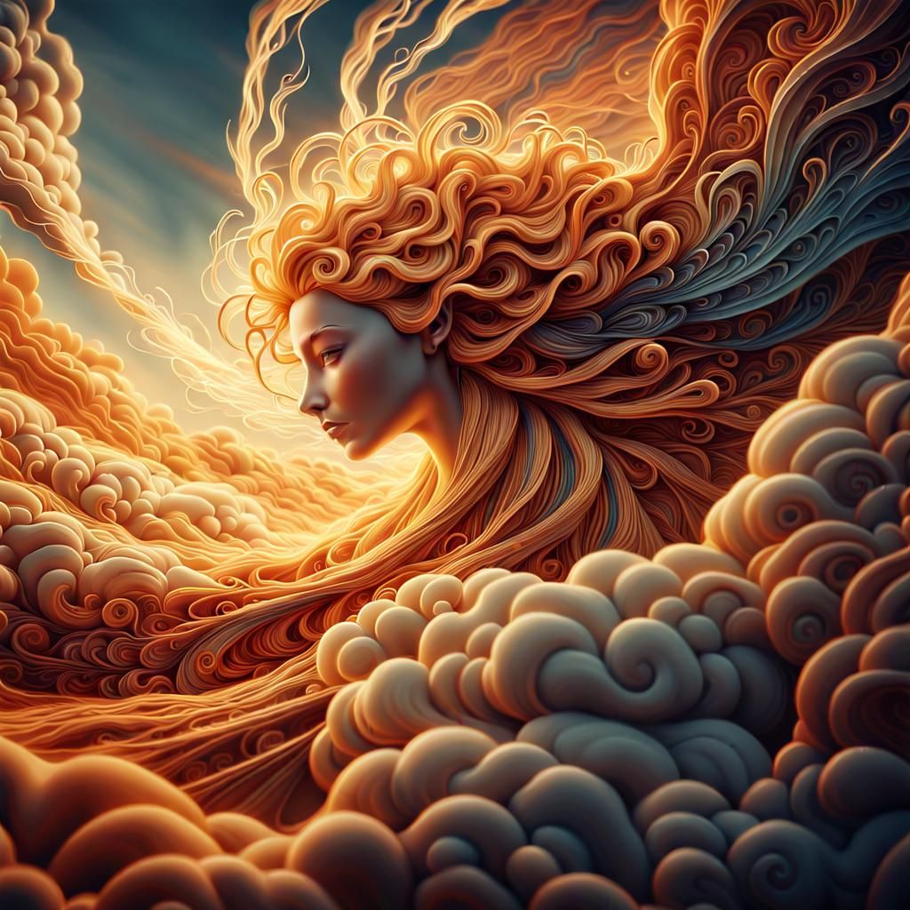 Elemental Being in Shimmering Light, Cinematic Still