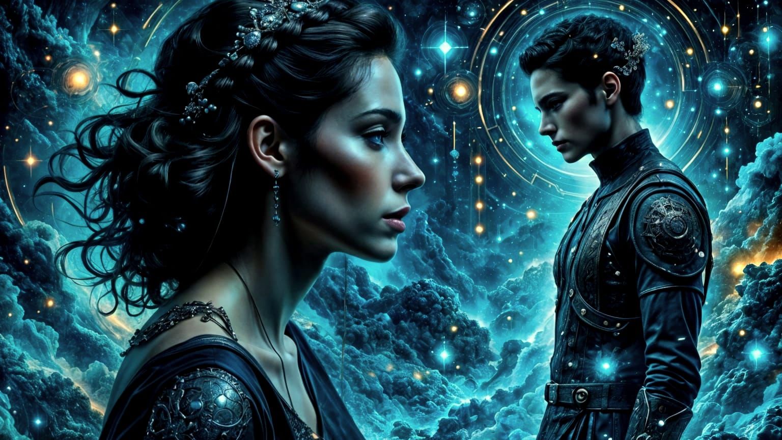 Fugitive Woman in Dystopian Sci-Fi Comic Style