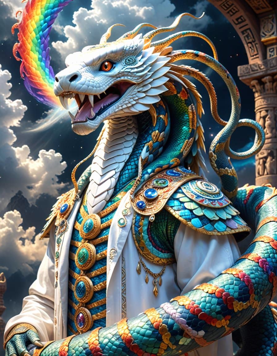 Majestic Serpent in Celestial White Robe