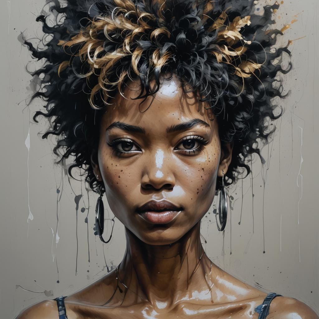 Photorealistic Painting of a Short-Haired Woman