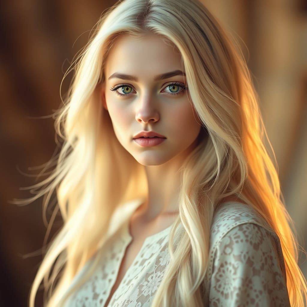 Platinum Beauty in Art Nouveau Style