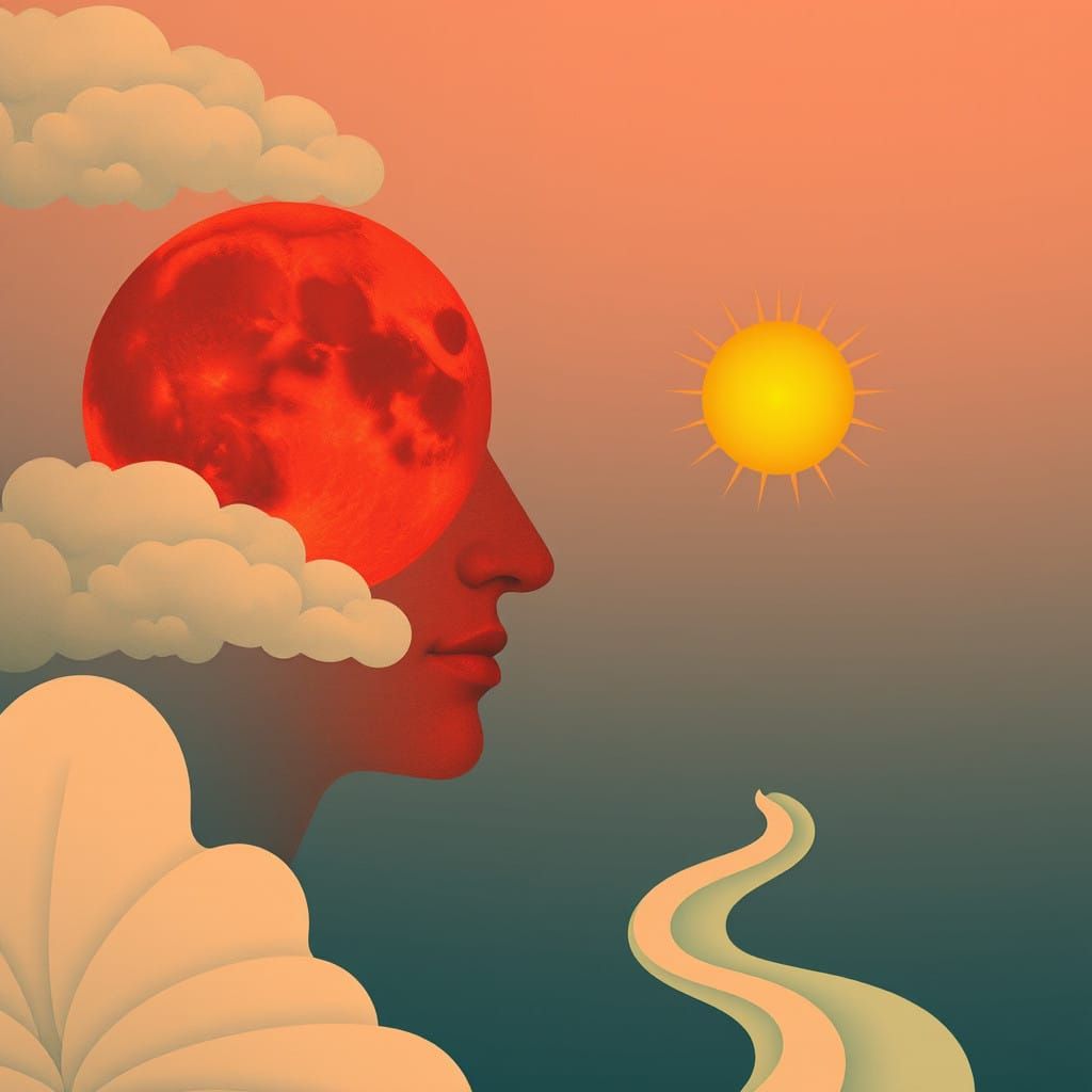 Surreal Whimsical Celestial Bodies in Cool Muted Hues