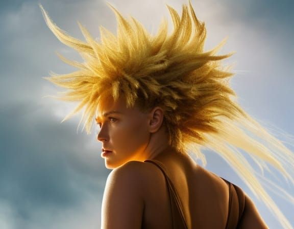 Realistic Super Saiyan Female in Combat: Live Action Film