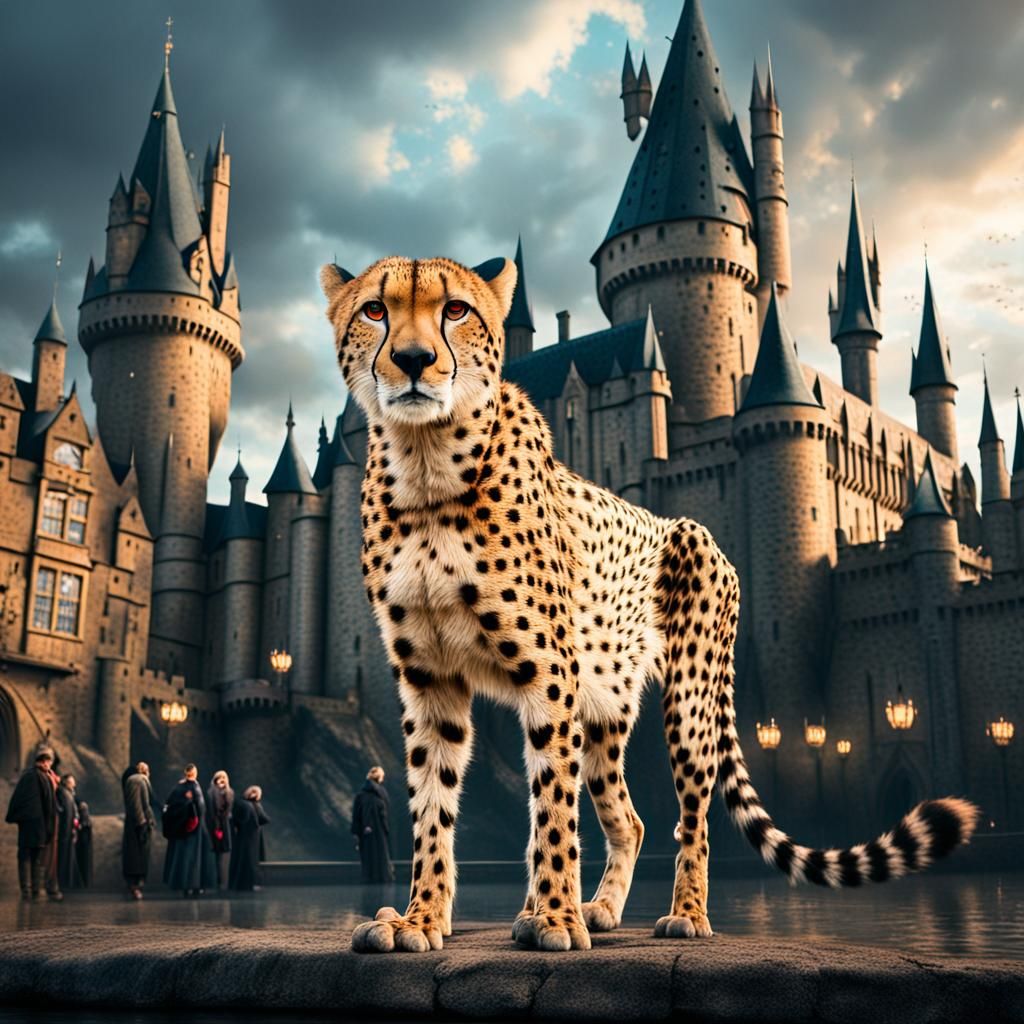 Cheetah at Hogwarts: Epic Digital Matte Painting