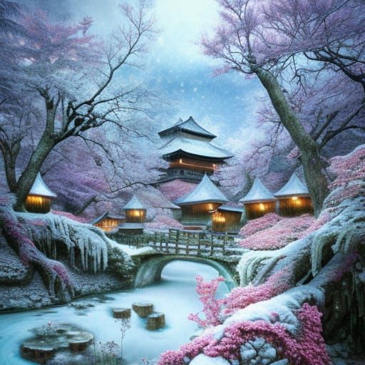 Winter Village: Epic Snowfall Landscape