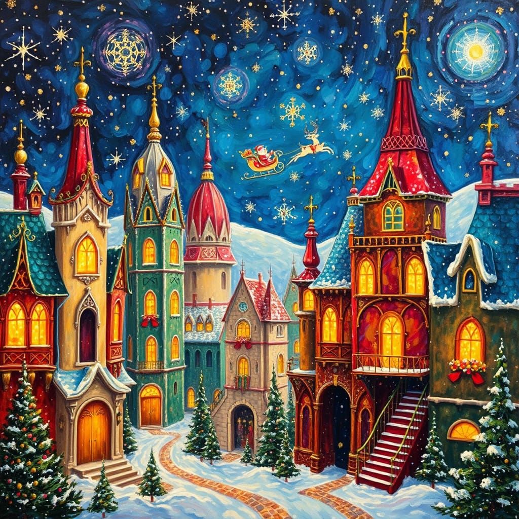 Santa Claus on his way back home