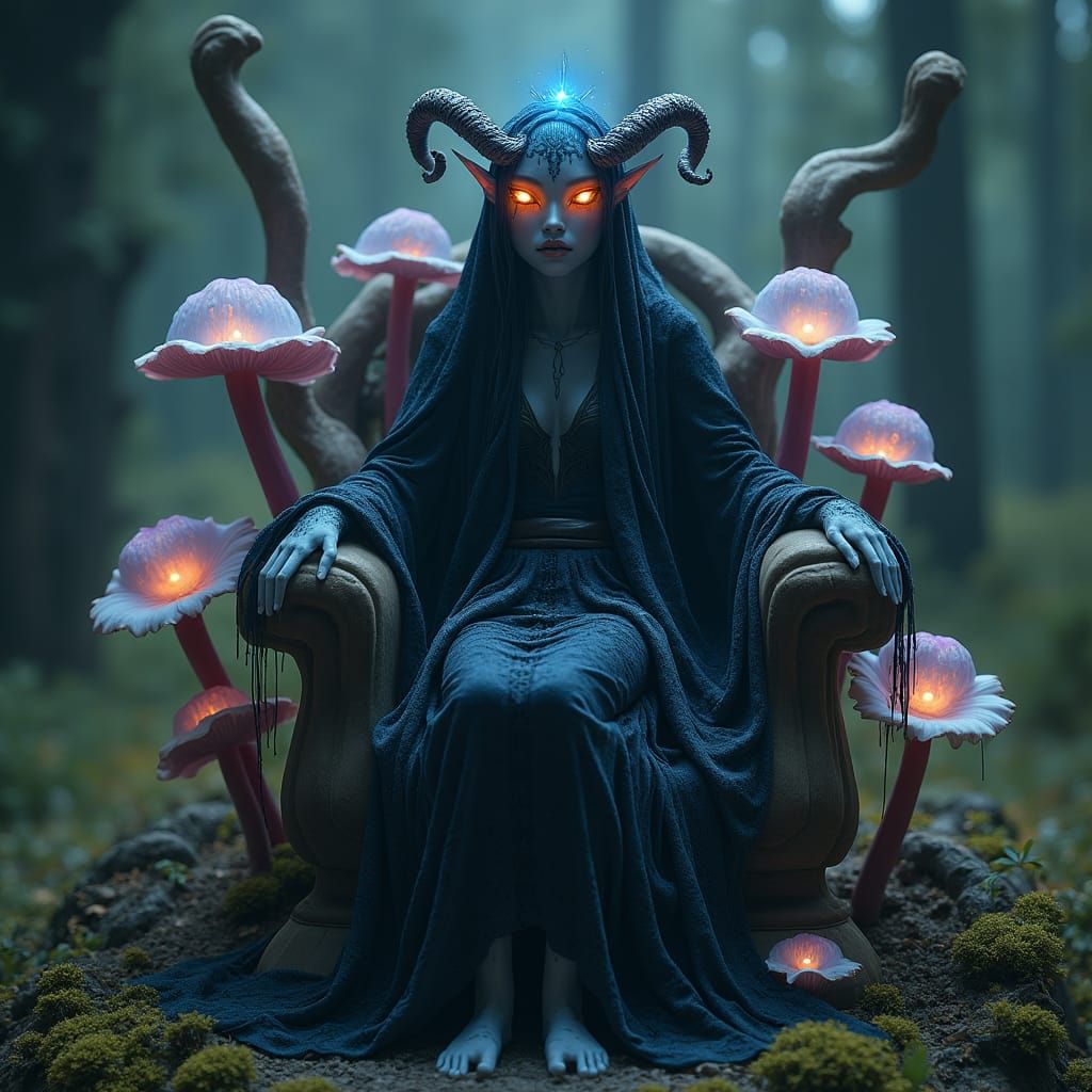 Mystical Throne: Dark Fantasy in Matte Painting Style