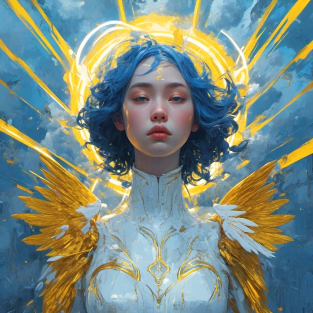 Blue Angel in Neon Realism Style