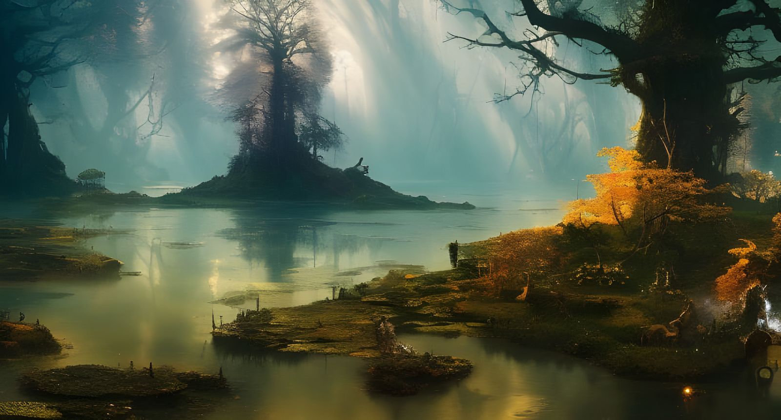 Ethereal Biopunk Garden in Summer, Digital Art