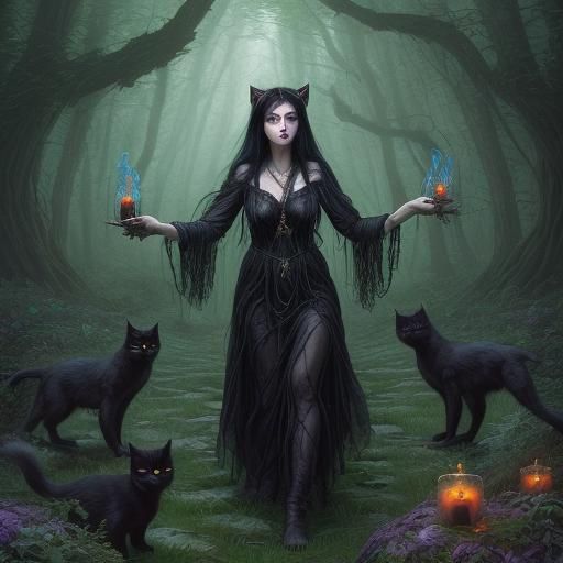 Forest Witch Communion in Ethereal Fantasy Style