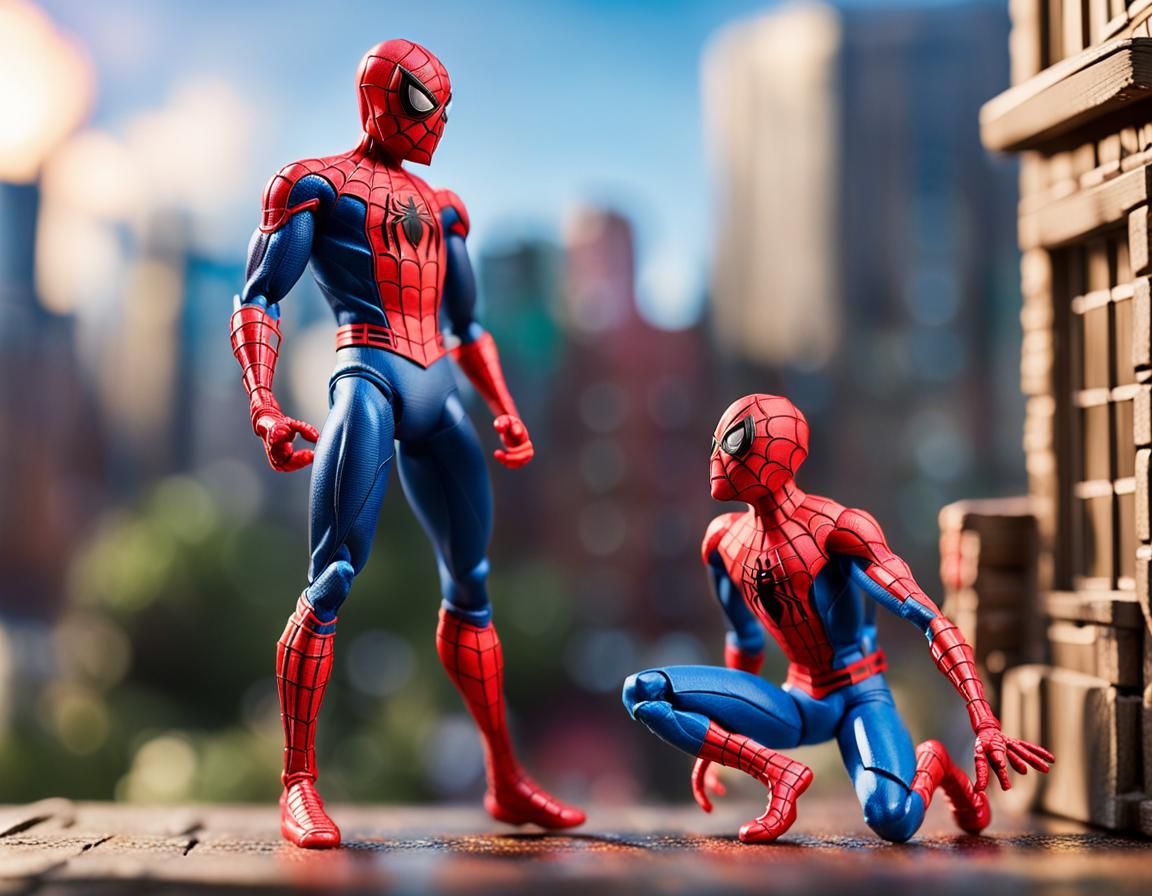 Spiderman Action Figure Saves Barbie: Doré-Style Portrait