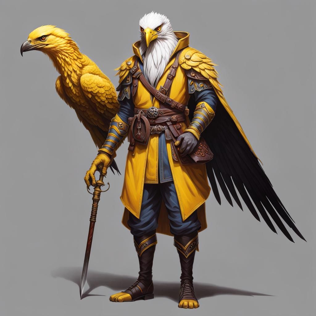 Aarakocra Scribe: Yellow D&D Adventurer