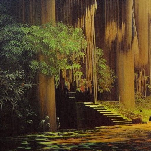 Thailand Ghost Story in Oil Painting Style