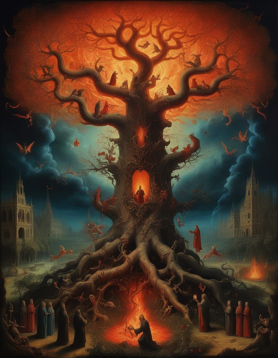 Ethereal Masterpiece of Netherlandish Prophetic Art in Surre...