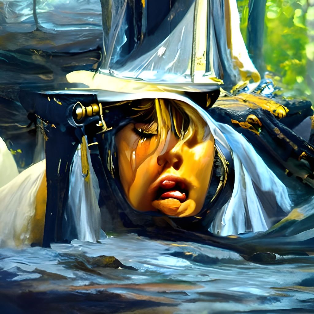 Damsel in Distress as Oil Painting